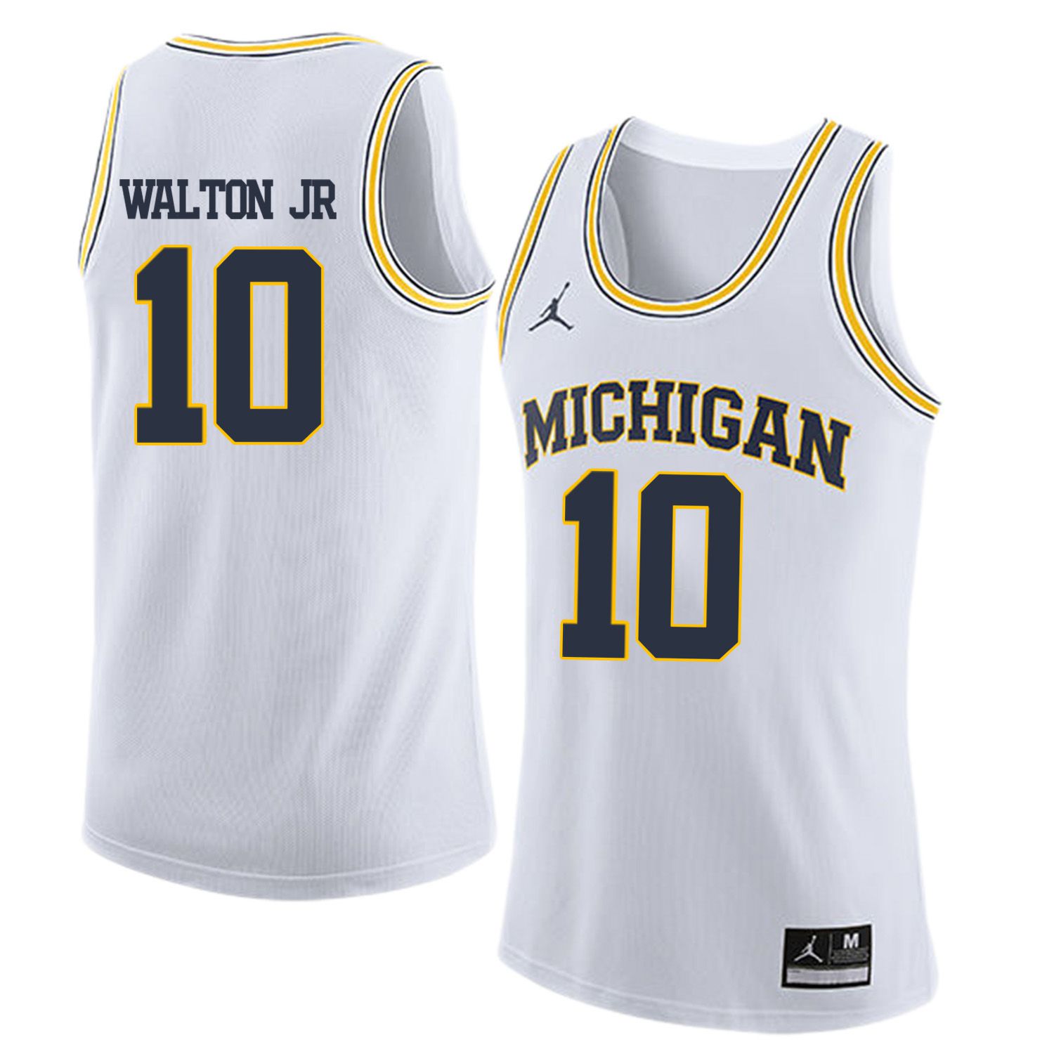 Men Jordan University of Michigan Basketball White #10 walton jr Customized NCAA Jerseys->customized ncaa jersey->Custom Jersey